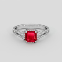 0.92 Ct. Ruby Ring, Platinum 950 1