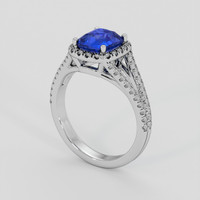 2.02 Ct. Blue Sapphire Ring, Platinum 950 2