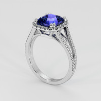 3.36 Ct. Purplish Blue Sapphire Ring, Platinum 950 2