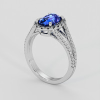 2.03 Ct. Blue Sapphire Ring, Platinum 950 2