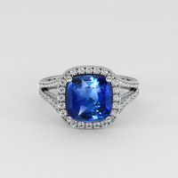 3.70 Ct. Blue Sapphire Ring, Platinum 950 1