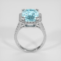 7.57 Ct. Blue Aquamarine Ring, Silver 3