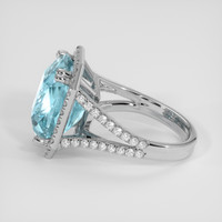 7.57 Ct. Blue Aquamarine Ring, Silver 4