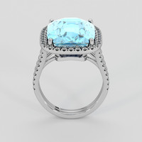 8.05 Ct. Blue Aquamarine Ring, Silver 3