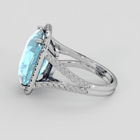 8.05 Ct. Blue Aquamarine Ring, Silver 4