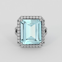 7.87 Ct. Blue Aquamarine Ring, Silver 1