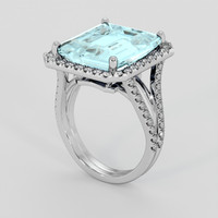 7.87 Ct. Blue Aquamarine Ring, Silver 2