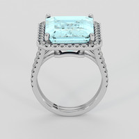 7.87 Ct. Blue Aquamarine Ring, Silver 3