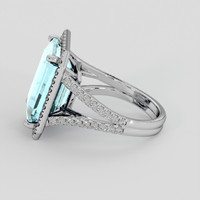 7.87 Ct. Blue Aquamarine Ring, Silver 4