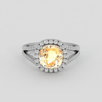 4.56 Ct. Peach Sapphire Ring, 10K White Gold 1