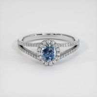 0.79 Ct. Sapphire Ring, 14K White Gold 1
