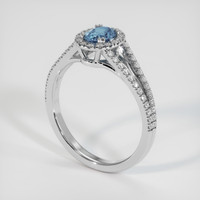 0.79 Ct. Sapphire Ring, 14K White Gold 2