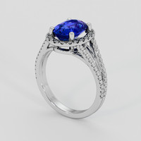 3.07 Ct. Blue Sapphire Ring, 14K White Gold 2