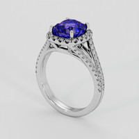 3.35 Ct. Violetish Blue Tanzanite Ring, 14K White Gold 2
