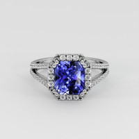 3.36 Ct. Purplish Blue Sapphire Ring, 14K White Gold 1