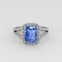 2.59 Ct. Blue Sapphire Ring, 14K White Gold 1