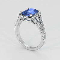 2.59 Ct. Blue Sapphire Ring, 14K White Gold 2