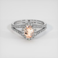 1.28 Ct. Padparadscha Sapphire Ring, 14K White Gold 1