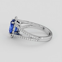 2.03 Ct. Blue Sapphire Ring, 14K White Gold 4
