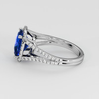 3.70 Ct. Blue Sapphire Ring, 14K White Gold 4