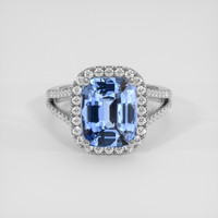 4.63 Ct. Blue Sapphire Ring, 14K White Gold 1