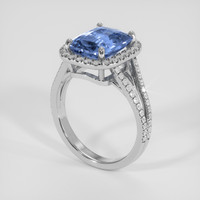 4.63 Ct. Blue Sapphire Ring, 14K White Gold 2