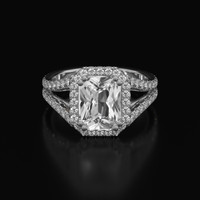 3.51 Ct. White Sapphire Ring, 14K White Gold 1