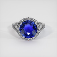 4.55 Ct. Blue Sapphire Ring, 18K White Gold 1