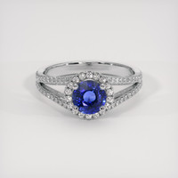 1.16 Ct. Blue Sapphire Ring, 18K White Gold 1