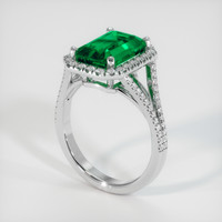 2.75 Ct. Emerald Ring, 18K White Gold 2