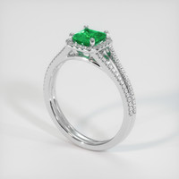 0.52 Ct. Emerald Ring, 18K White Gold 2