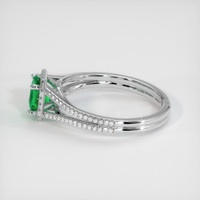 0.52 Ct. Emerald Ring, 18K White Gold 4