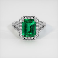 2.39 Ct. Emerald Ring, 18K White Gold 1
