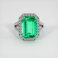 6.32 Ct. Emerald Ring, 18K White Gold 1