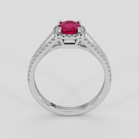 1.00 Ct. Pinkish Red Ruby Ring, 18K White Gold 3