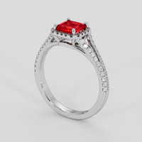 0.92 Ct. Ruby Ring, 18K White Gold 2
