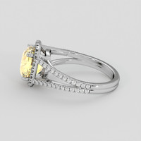 4.56 Ct. Peach Sapphire Ring, 18K White Gold 4