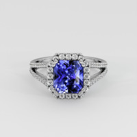 3.36 Ct. Purplish Blue Sapphire Ring, 18K White Gold 1