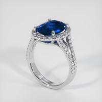 4.03 Ct. Blue Sapphire Ring, 18K White Gold 2