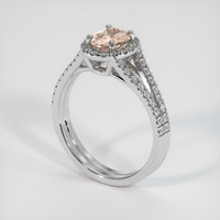 1.28 Ct. Padparadscha Sapphire Ring, 18K White Gold 2