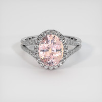 4.13 Ct. Padparadscha Sapphire Ring, 18K White Gold 1