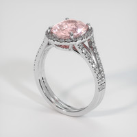 4.13 Ct. Padparadscha Sapphire Ring, 18K White Gold 2