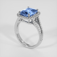 4.63 Ct. Blue Sapphire Ring, 18K White Gold 2