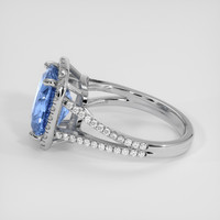 4.63 Ct. Blue Sapphire Ring, 18K White Gold 4