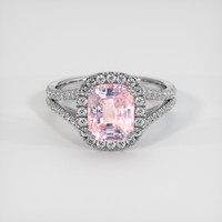 3.59 Ct. Pink Sapphire Ring, 18K White Gold 1