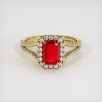 1.20 Ct. Ruby Ring, 14K Yellow Gold 1