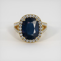 6.15 Ct. Blue Sapphire Ring, 14K Yellow Gold 1