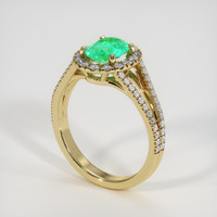 0.94 Ct. Emerald Ring, 18K Yellow Gold 2
