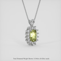 1.48 Ct. Green to Brownish Yellow Alexandrite Pendant, Platinum 950 2