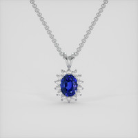 2.51 Ct. Blue Sapphire Pendant, Platinum 950 1